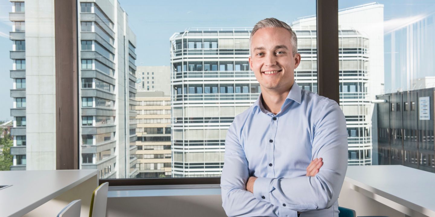 Training the data models: Andreas Dix, data specialist at EOS, in an office