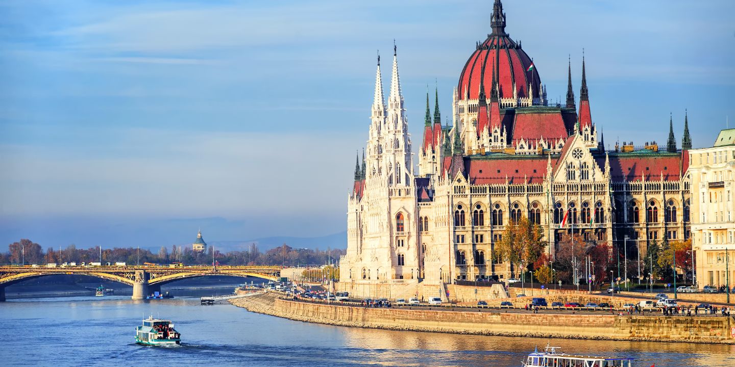 Budapest palace at the river Donau